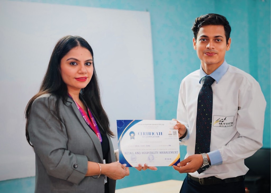 Team member receiving certification
